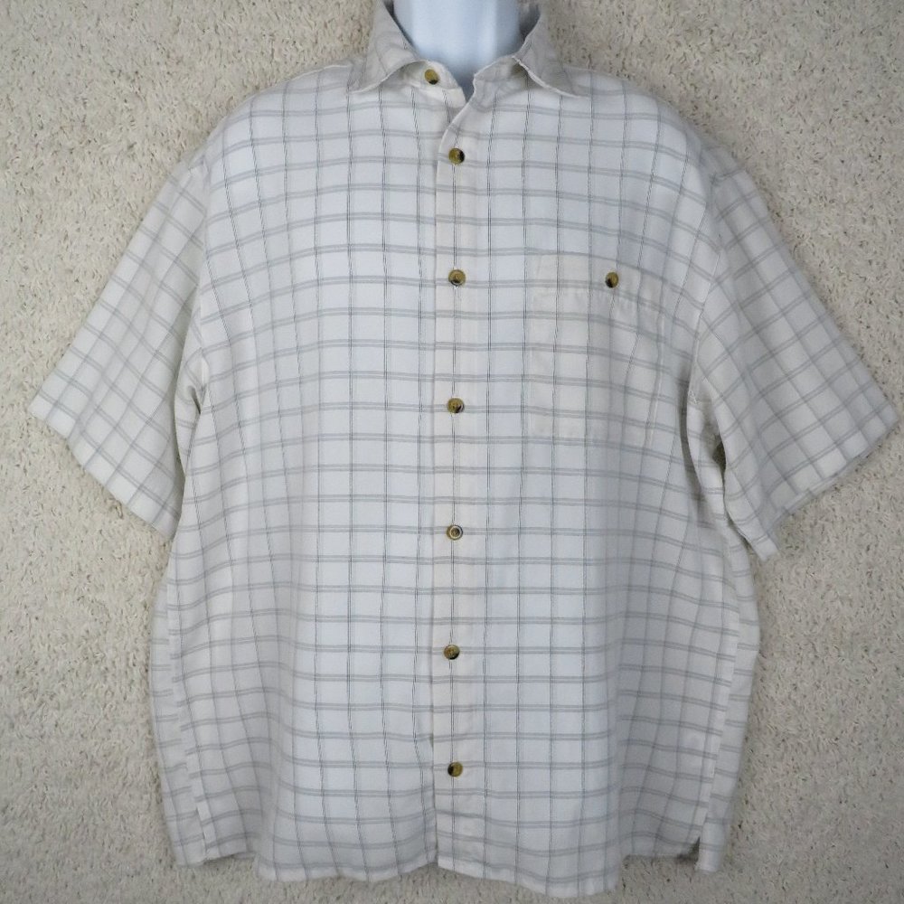 Islander* Men's Short Sleeve Button Down Single Chest Pocket Shirt~ Size Large